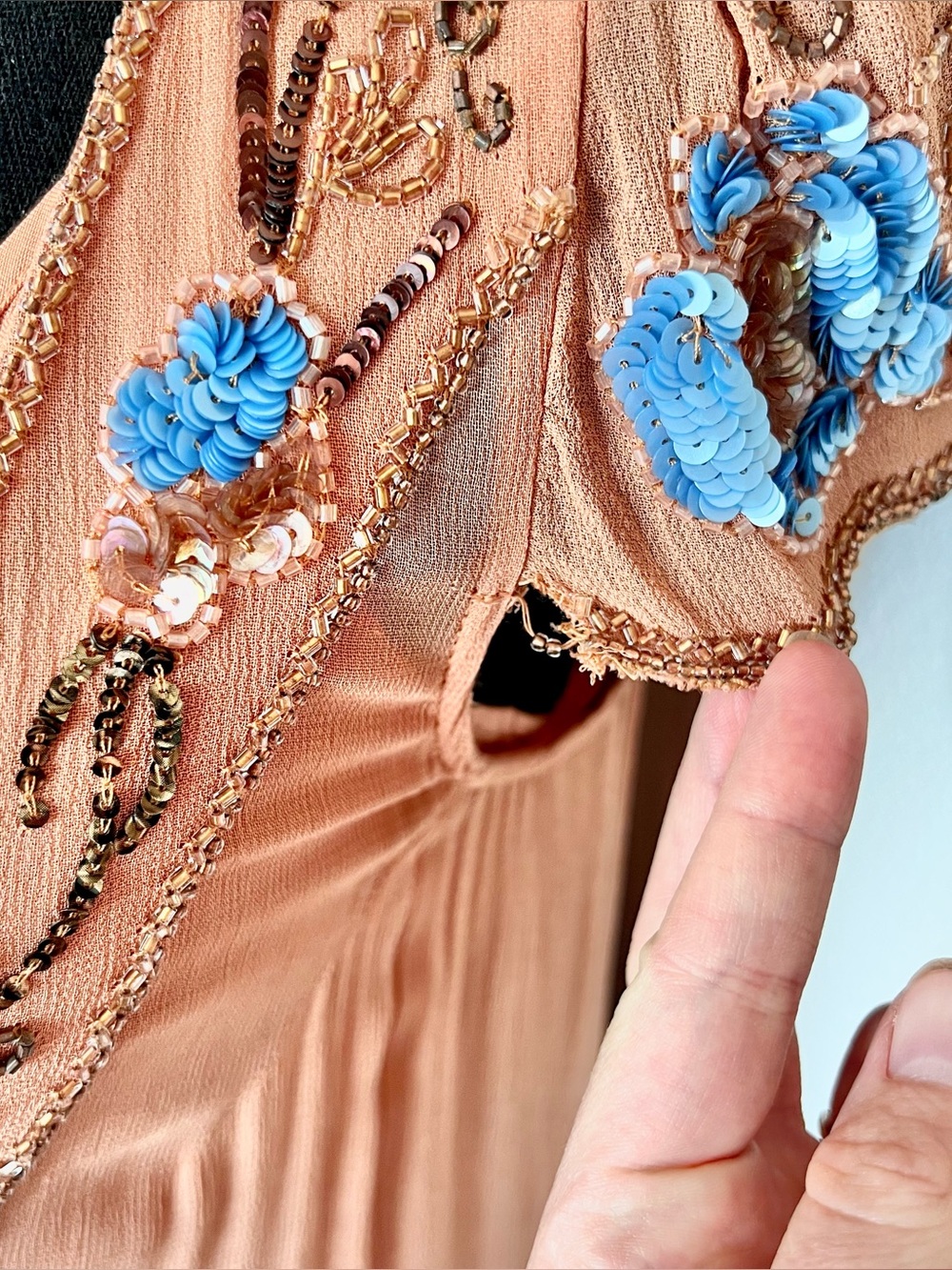 RARE EXC • Free People Magic Garden Dress in Peach • - Picture 5 of 15
